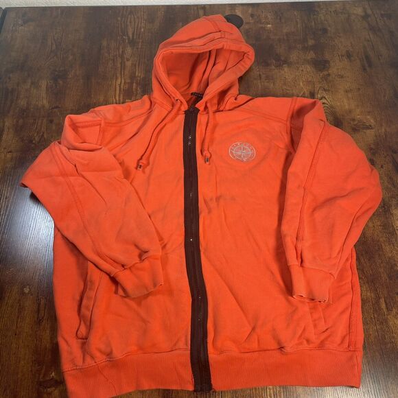Y2K Sean John Full Zip Hoodie MCMLXIX Size XL‎ Orange - Picture 1 of 5